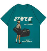 Trapwear Aesthetic print tee – Aolamegs Japanese Harajuku Girl Kanji Print T Shirt Men Coll
