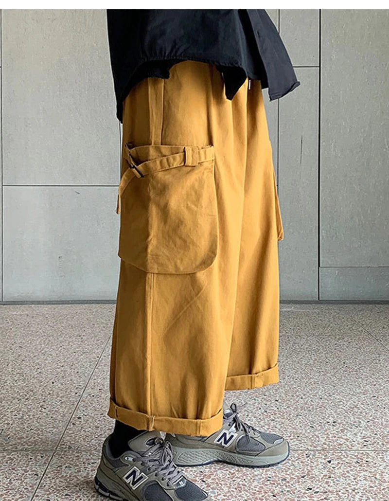rainbowtouches cargo pants big pocket high street fashion hip hop tide card trousers men loose straight pant superior quality unique cargo style 875