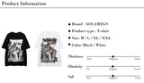 Y2k Oversized shirt – Aolamegs Harajuku Girl Letter Graffiti Printed T Shirt Men O
