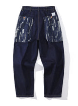 rainbowtouches fashion brand mens jeans high street pants print design long trousers loose straight vintage style boy wide legs unique jeans style 5345