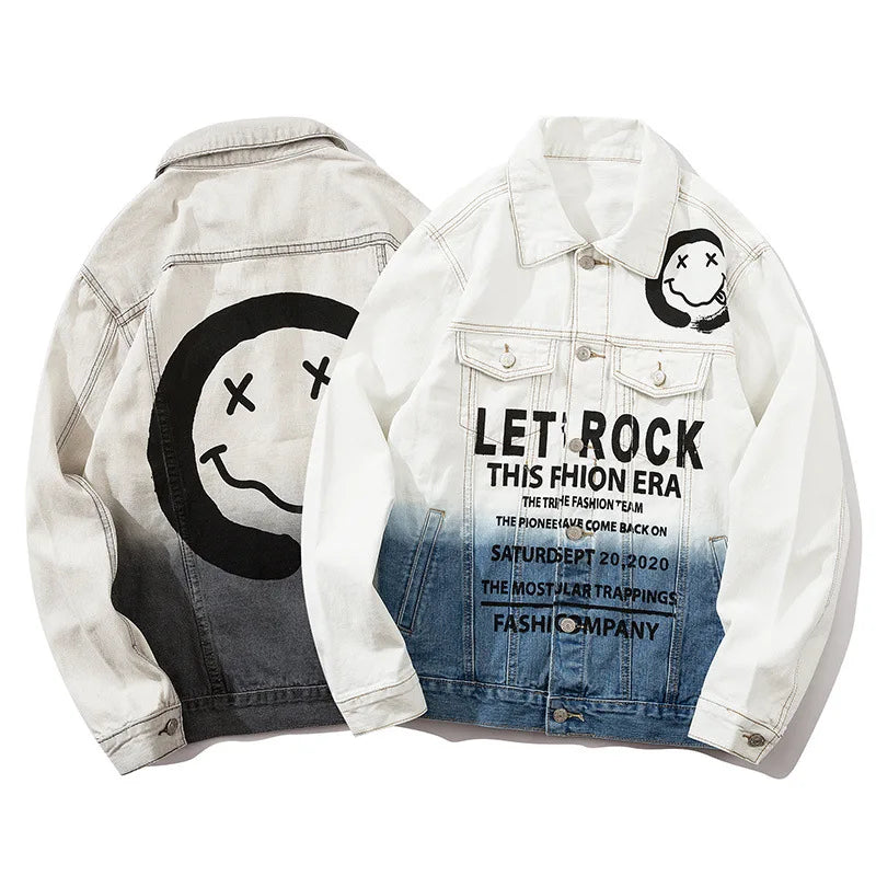 trendy coat featuring mens denim jackets fashion fade color single breasted hip hop streetwear coats new spring harajuku printed outerwear jacket coat design – premium quality jacket for men
