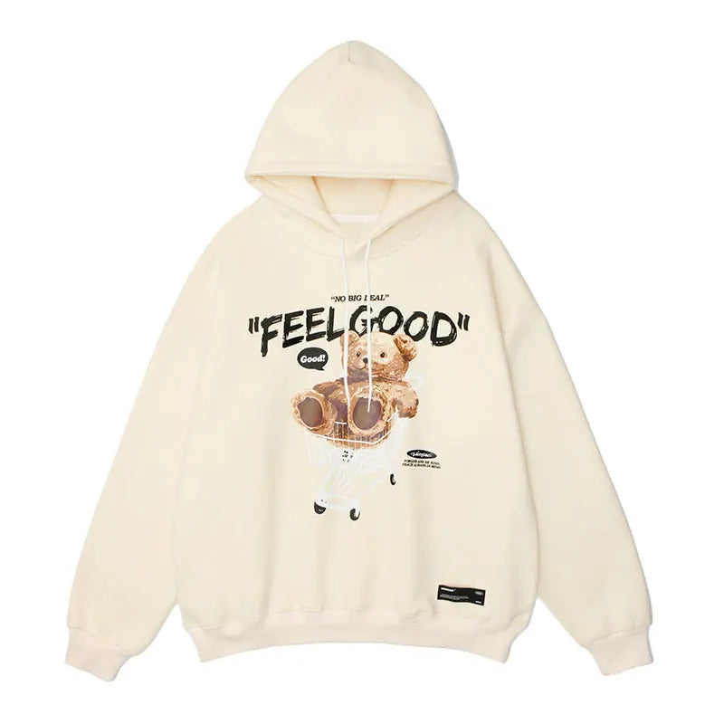 Gonthwid Men Hip Hop Hoodie Sweatshirt Streetwear Funny Bear Print Hoo