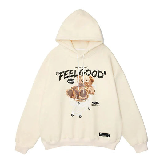 Gonthwid Men Hip Hop Hoodie Sweatshirt Streetwear Funny Bear Print Hoo