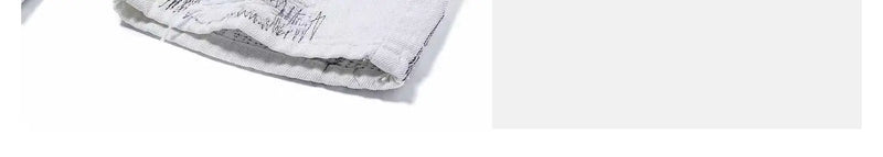 mens high street denim jean pants new casual loose ripped holes straight zipper white jeans trousers hip hop streetwear joggers unique joggers style 2636