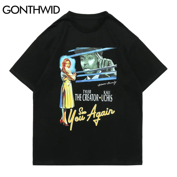 Trapwear Shirt – Gonthwid T Shirts Men Hip Hop Casual Gothic Punk Rock Poster – Modern Streetwear for Everyone