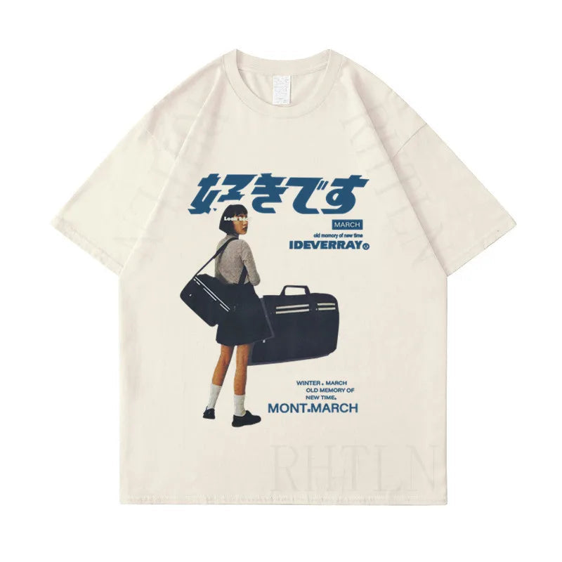 Anime Aesthetic Shirt – Hip Hop Streetwear Harajuku T Shirt Girl Japanese Kanji Prin – Edgy Streetwear for All Genders
