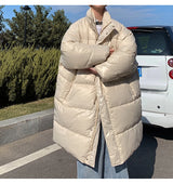 Winter Oversized Down Jacket Men Warm Fashion Casual Long Coat Men Streetwear Korean Loose Thick Jacket Mens Parker Overcoat