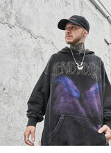 Oversize Hoodie Hip Hop Washed Sweatshirt Men Streetwear Painting Grap