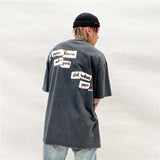 Vaporwave Aesthetic print tee – Distorted Portrait Printing Short Sleeved T Shirt Hip Hop Su