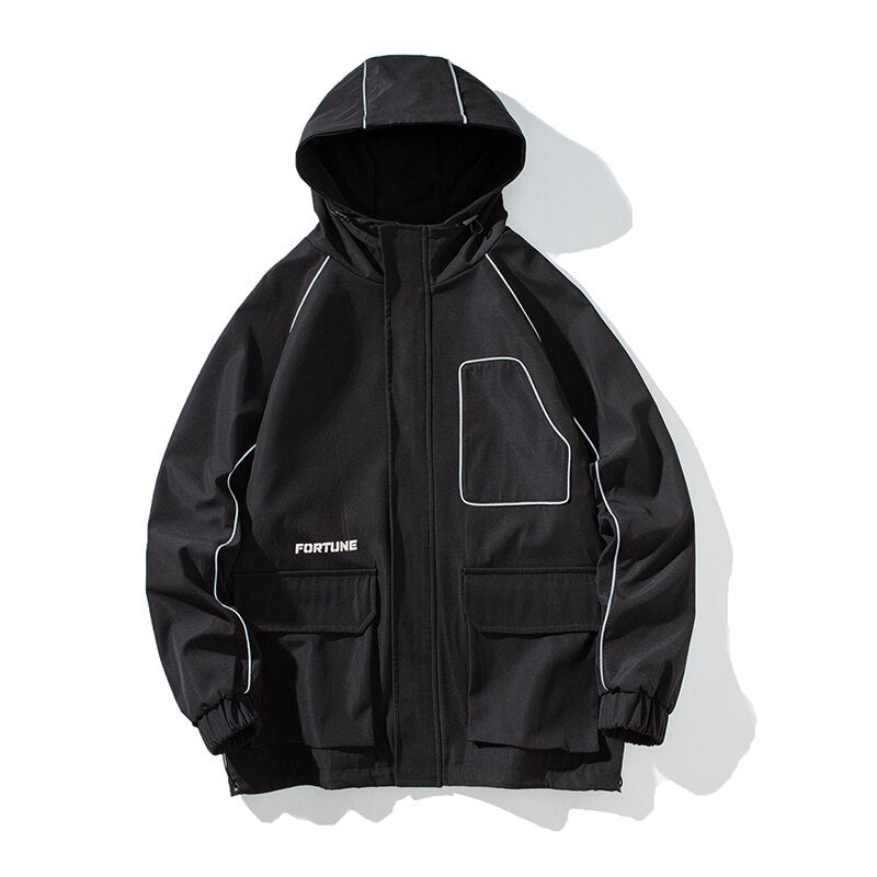 "Night Owl" Unisex Men Women Streetwear Windbreaker Jacket Daulet Apparel