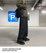men jeans wide leg denim pants loose straight baggy mens jeans hip hop streetwear skateboard neutral denim trousers cargo jeans unique cargo style 2672