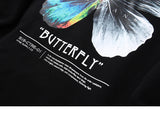 2023 Men Hip Hop Sweatshirt Hoodie Color Butterfly Streetwear Harajuku Pullover Hoodie Cotton Fleece Winter Autumn Black Hoodie
