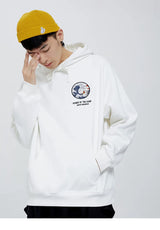 Embroidery Funny Cat Hoodies Sweatshirt Men Hip Hop Winter Fleece Pull