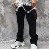 rainbowtouches new fashion classic brand mens cargo pants big pocket design trousers loose straight high street style overalls unique cargo style 3056
