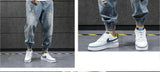 2023 new hip hop harem jeans pants men loose joggers denim casual sweatpants korea ankle length trousers streetwear male clothes unique joggers style 2637