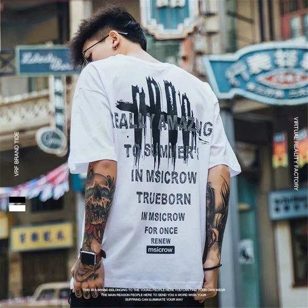 Cyberpunk Aesthetic print tee – 100 Cotton White Hip Hop T Shirt Short Sleeve T Shirt Fashio