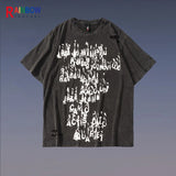Trapwear Shirt – Rainbowtouches Summer New Unisex High Street Loose Washed To – Urban Streetwear for Men & Women