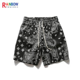 Rainbowtouches Fashion Brand Summer Men Loose Retro Printing Straight Leg Hip Hop Casual Comfortable Sport Tidal Current Shorts