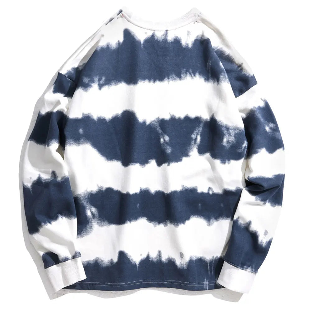 Gonthwid Harajuku Tie Dye Striped Pullover Sweatshirts Hoodies 2023 Me