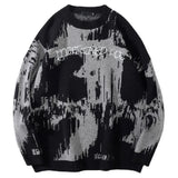 hip hop letter embroidery knitted oversized sweater men new casual o neck long sleeve pullover streetwear unisex loose sweaters - gothic aesthetic hoodie for winter, high quality cotton hoodie, Y2K grunge street style