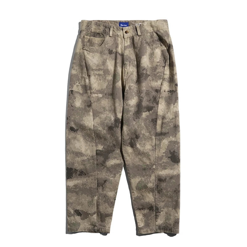 rainbowtouches 2022 tidal current brand mens pants high street fashion camouflage trousers loose tooling safari style overalls urban fashion pants