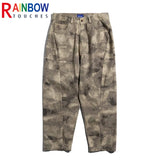 rainbowtouches 2022 tidal current brand mens pants high street fashion camouflage trousers loose tooling safari style overalls urban fashion pants