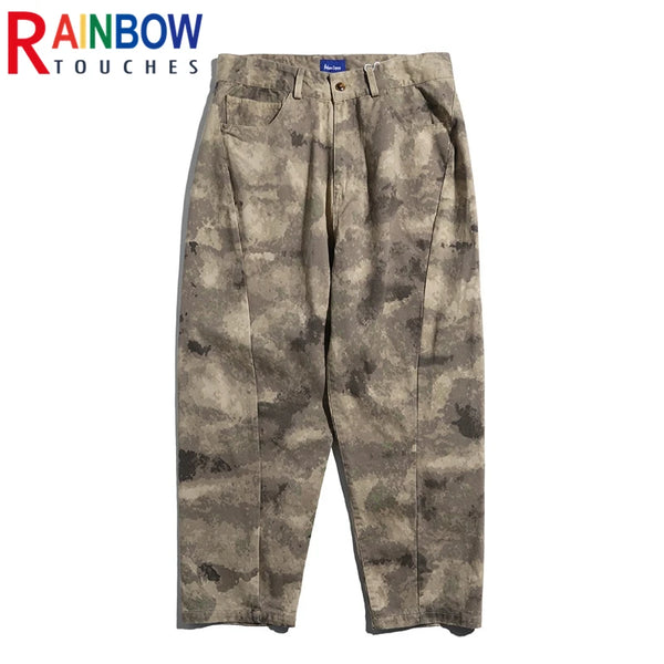 rainbowtouches 2022 tidal current brand mens pants high street fashion camouflage trousers loose tooling safari style overalls urban fashion pants
