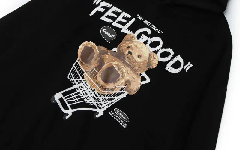 Gonthwid Men Hip Hop Hoodie Sweatshirt Streetwear Funny Bear Print Hoo