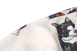 Sadcore Oversized shirt – Gonthwid Hawaiian Beach Shirts Harajuku Japanese Tattoo Cat