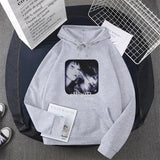 Hip Hop Streetwear Hoodie Sweatshirt Illusion Girl Letter Print Pullov