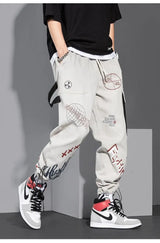 men pants spring and autumn cargo pants man fashion hip hop casual pants loose korean drawstring men joggers sweatpants unique joggers style 2471