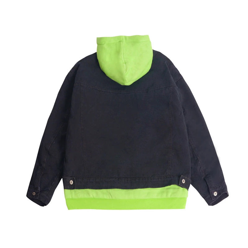 urban fashion featuring rainbowtouches 2021 casual hip hop contrast stitched hoodie double deck pieces plush couple top green jacket comfortable pocket design – premium quality jacket for men