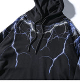 Hip Hop Lightning Hoodie Sweatshirt Men Harajuku Streetwear Hooded Pul