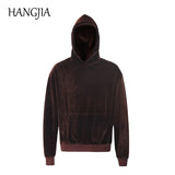 2021 Fashionable Mens Streetwear Velour Hoody Hoodie Oversized Casual