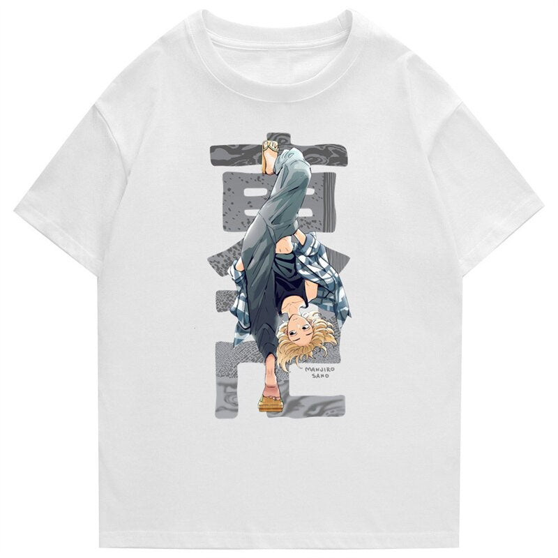 Anime‑inspired oversized t-shirt with Japanese street fashion cues, bold graphic art and clean finish, ideal for urban layering and statement street style.