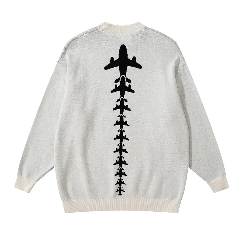 hip hop letter knitted oversize sweater men harajuku o neck long sleeve pullover streetwear casual loose sweater jumper knitwear - trendy hip hop fashion hoodie, oversized streetwear hoodie, soft fleece-lined outerwear