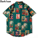 Dark Icon Cigarette Case Print Retro Hip Hop Shirts 2020 Summer Vacation Beach Shirts Hawaii Shirts Streetwear Clothing
