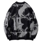 hip hop letter embroidery knitted oversized sweater men new casual o neck long sleeve pullover streetwear unisex loose sweaters - urban fashion pullover, trendy hip hop fashion hoodie, vintage look oversized hoodie