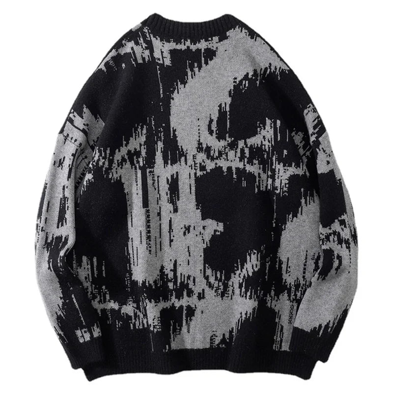 hip hop letter embroidery knitted oversized sweater men new casual o neck long sleeve pullover streetwear unisex loose sweaters - urban fashion pullover, trendy hip hop fashion hoodie, vintage look oversized hoodie