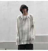 high street vintage wash sweater men graffiti loose knitted pullover long sleeve hip hop oversize sweater casual jumper knitwear - oversized streetwear hoodie, soft fleece-lined outerwear, gothic aesthetic hoodie for winter