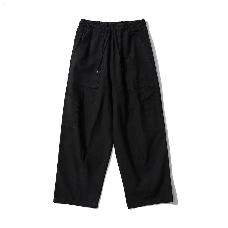 rainbowtouches new fashion brand mens pant solid color jogging high street loose straight leg tooling casual overalls trousers unique default style 3079