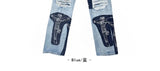 men high street denim jean pants casual loose destroyed ripped holes straight jeans fashion patchwork hip hop streetwear joggers unique joggers style 4518