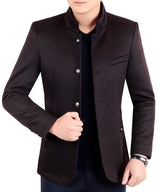 Autumn Winter Wool Coat Men Leisure Long Woolen Coats Men&#39;s Pure Color Business Casual Fashion Jackets Men Wool Overcoat Outwear