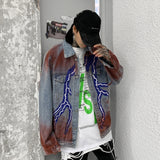 streetwear jacket featuring mens hip hop lightning denim jackets fashion graffiti ripped coats high street swag outerwears 2020 new spring streetwear jacket design – premium quality jacket for men