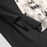 Men Casual Shirt Spring Print Patchwork Lapel Long Sleeve Streetwear Tops 2023 Korean Loose Fashion Shirts Camisas 5XL INCERUN