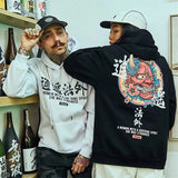 Japanese Chinese Style Hoodies Streetwear Sweatshirt Hooded Hip Hop Ev