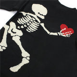 hip hop skull knitted oversized sweater men autumn winter o neck long sleeve pullover streetwear loose sweaters mens clothing streetwear fashion hoodie, aesthetic street look hoodie, high quality cotton pullover