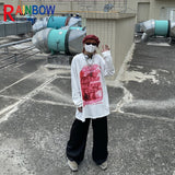 Cyberpunk Graphic Tee – Rainbowtouches 2021 Menswear Trend Long Sleeve Fall Shoulder – Modern Streetwear for Everyone