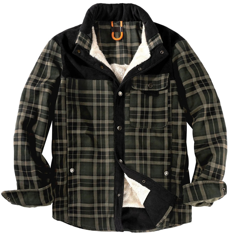 unisex casual streetwear quality essential style graphic hip wear 48dcda high - everyday design style urban hop corduroy-plaid-shirt-jacket-men-autumn-winter-casual-thick-warm-male-military-wool-fleece-shirts-coats-camisa-masculina-chemise print fit premium image oversized material fashion streetwear design ID 81f76