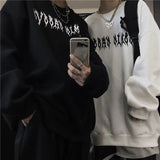 2021 Harajuku Weirdo Graffiti Letter Printed Hoodies Men Lucky Me I Se